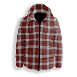 ScotsTee Shop Scottish McFie Dress Ancient Premium Tartan Down Jacket Winter White Duck Down Plaid