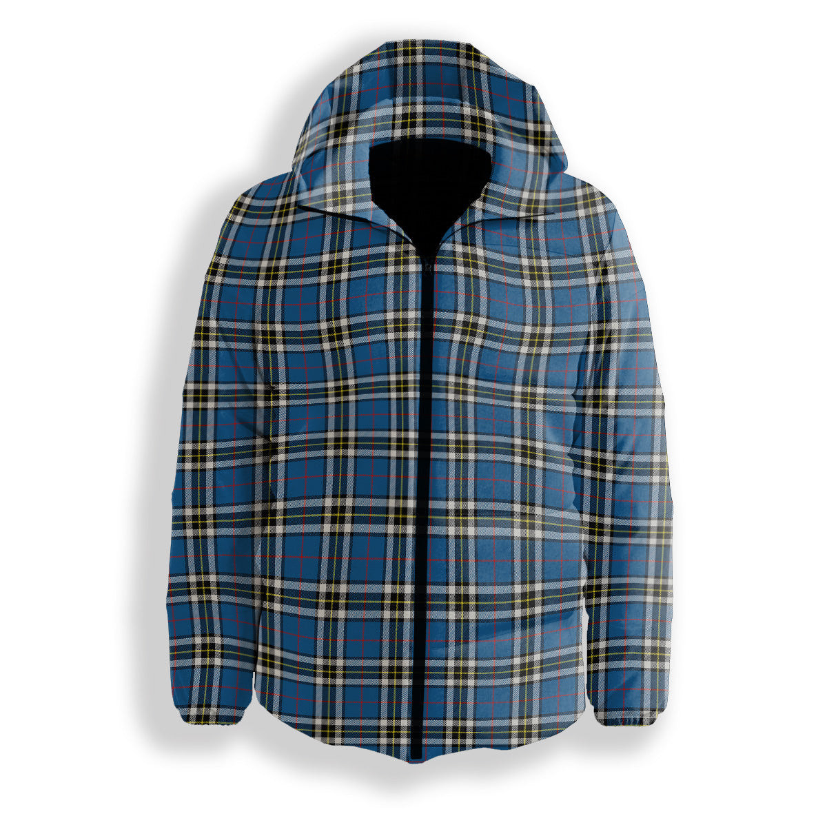 ScotsTee Shop Scottish Thompson Dress Blue Modern Premium Tartan Down Jacket Winter White Duck Down Plaid