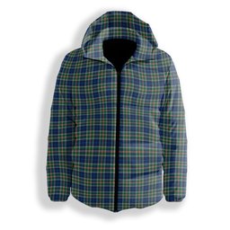 ScotsTee Shop Scottish Reid (Mill City) Modern Clan Premium Tartan Down Jacket Winter White Duck Down Plaid