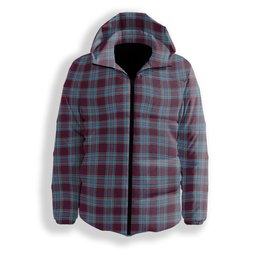 ScotsTee Shop Scottish Royal Canadian Air Force Modern Premium Tartan Down Jacket Winter White Duck Down Plaid