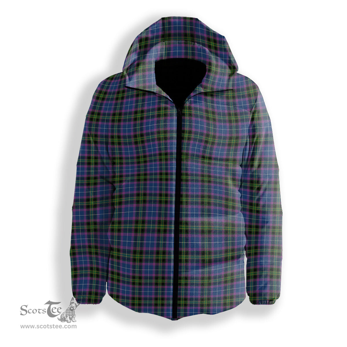 ScotsTee Shop Scottish Lang of Sherbrooke Modern Clan Premium Tartan Down Jacket Winter White Duck Down Plaid