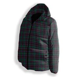 ScotsTee Shop Scottish Hunter of Peebleshire Modern Premium Tartan Down Jacket Winter White Duck Down Plaid