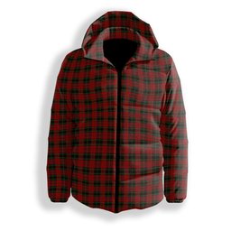 ScotsTee Shop Scottish Rosser of Wales Premium Tartan Down Jacket Winter White Duck Down Plaid