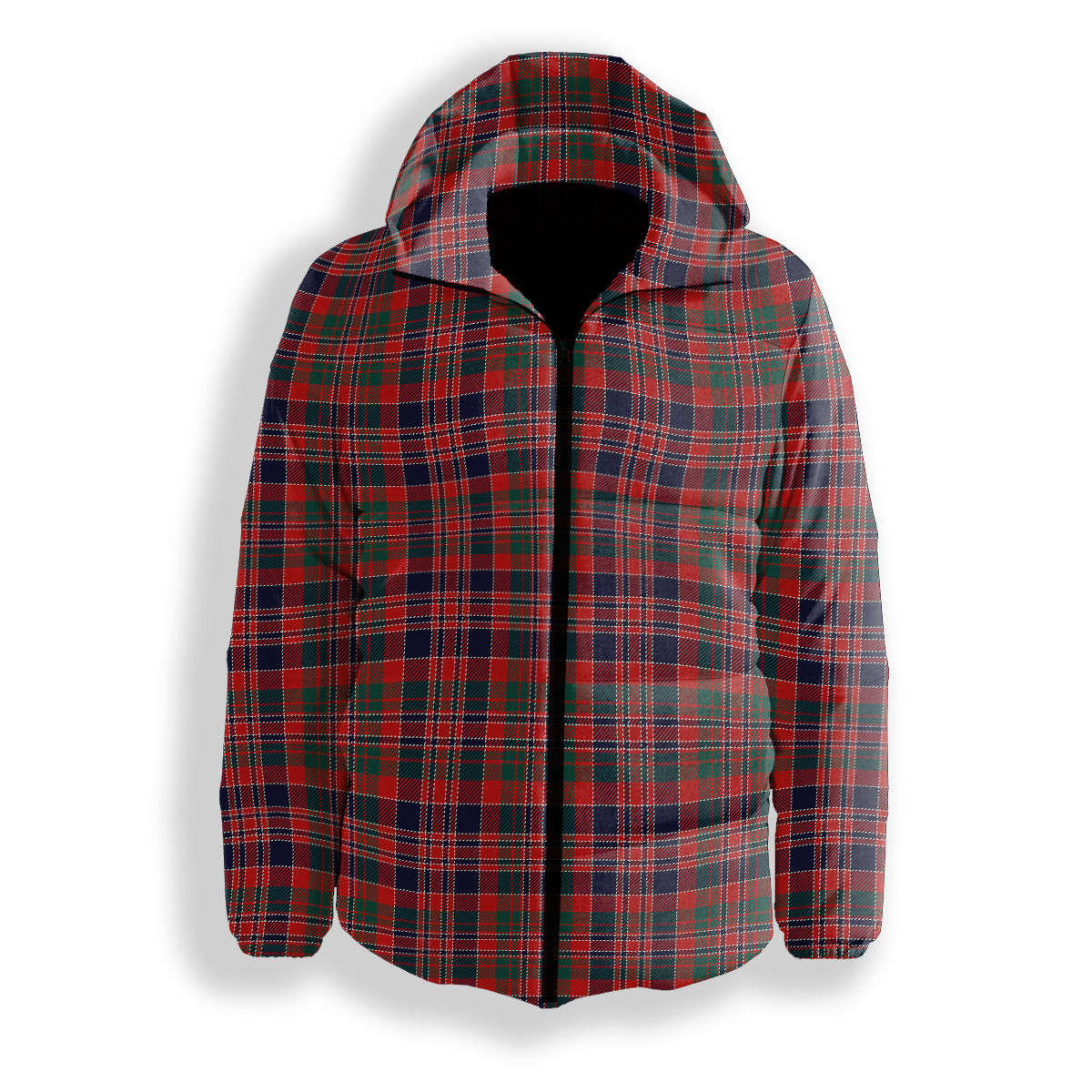 ScotsTee Shop Scottish MacDonald of Boisdale Modern Premium Tartan Down Jacket Winter White Duck Down Plaid