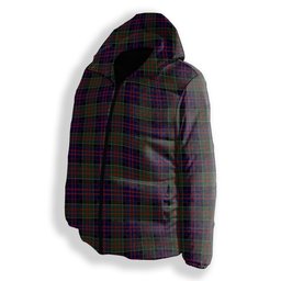 ScotsTee Shop Scottish McDonald of Clan Ranald Premium Tartan Down Jacket Winter White Duck Down Plaid