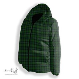 ScotsTee Shop Scottish McCandlish Hunting Green Premium Tartan Down Jacket Winter White Duck Down Plaid