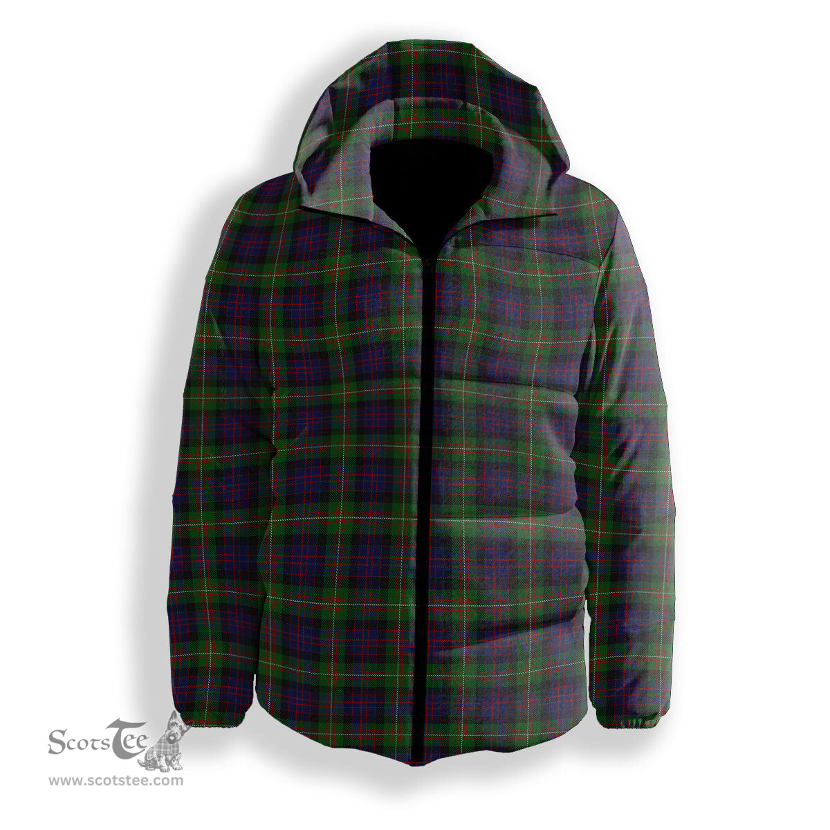 ScotsTee Shop Scottish MacDonell of Glengarry 3 Premium Tartan Down Jacket Winter White Duck Down Plaid