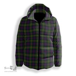ScotsTee Shop Scottish MacDonell of Glengarry 3 Premium Tartan Down Jacket Winter White Duck Down Plaid
