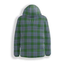ScotsTee Shop Scottish Irvine of Bonshaw Ancient Premium Tartan Down Jacket Winter White Duck Down Plaid