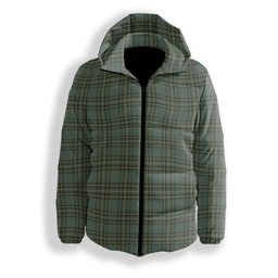 ScotsTee Shop Scottish Kelly Dress Premium Tartan Down Jacket Winter White Duck Down Plaid