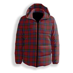 ScotsTee Shop Scottish McDonald of Glenaladale Premium Tartan Down Jacket Winter White Duck Down Plaid