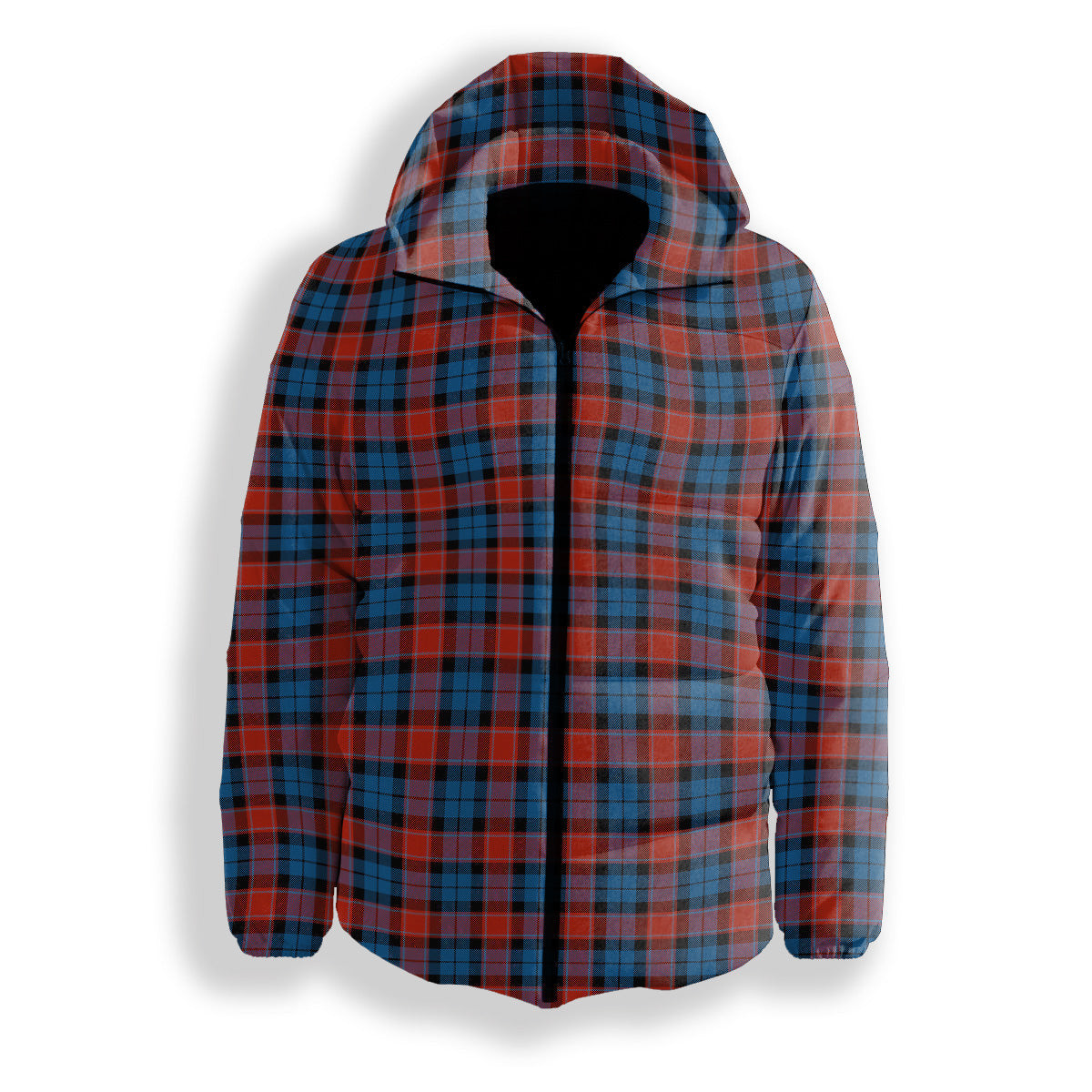 ScotsTee Shop Scottish Graham of Menteith Red Ancient Premium Tartan Down Jacket Winter White Duck Down Plaid