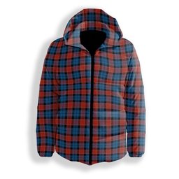 ScotsTee Shop Scottish Graham of Menteith Red Ancient Premium Tartan Down Jacket Winter White Duck Down Plaid