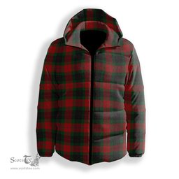 ScotsTee Shop Scottish Skene of Cromar Black Premium Tartan Down Jacket Winter White Duck Down Plaid
