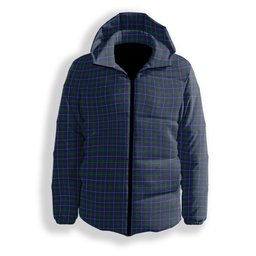 ScotsTee Shop Scottish Isle of Harris Premium Tartan Down Jacket Winter White Duck Down Plaid