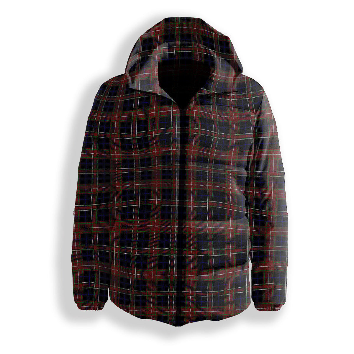ScotsTee Shop Scottish York Region Pipe Band Premium Tartan Down Jacket Winter White Duck Down Plaid
