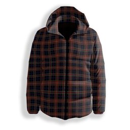 ScotsTee Shop Scottish York Region Pipe Band Premium Tartan Down Jacket Winter White Duck Down Plaid