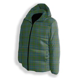 ScotsTee Shop Scottish Strange of Balkaskie Ancient Premium Tartan Down Jacket Winter White Duck Down Plaid