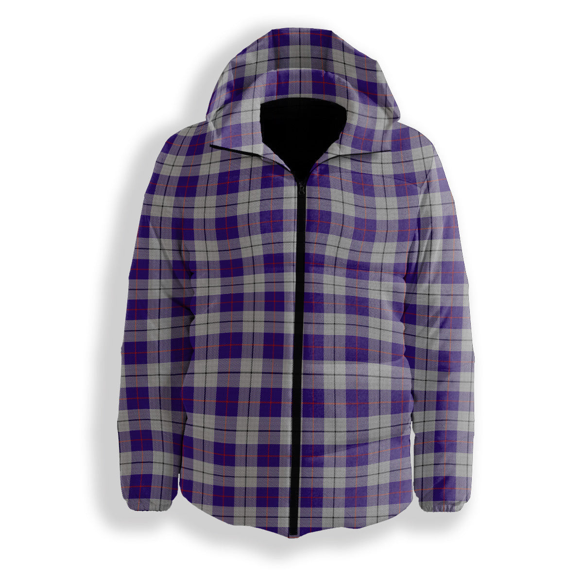 ScotsTee Shop Scottish MacRae Dress Purple 1 Premium Tartan Down Jacket Winter White Duck Down Plaid