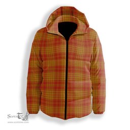 ScotsTee Shop Scottish McMillan Dress Ancient Premium Tartan Down Jacket Winter White Duck Down Plaid