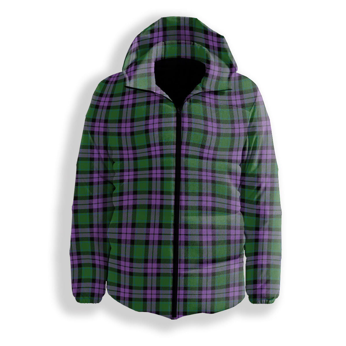 ScotsTee Shop Scottish MacArthur of Milton Ancient Premium Tartan Down Jacket Winter White Duck Down Plaid