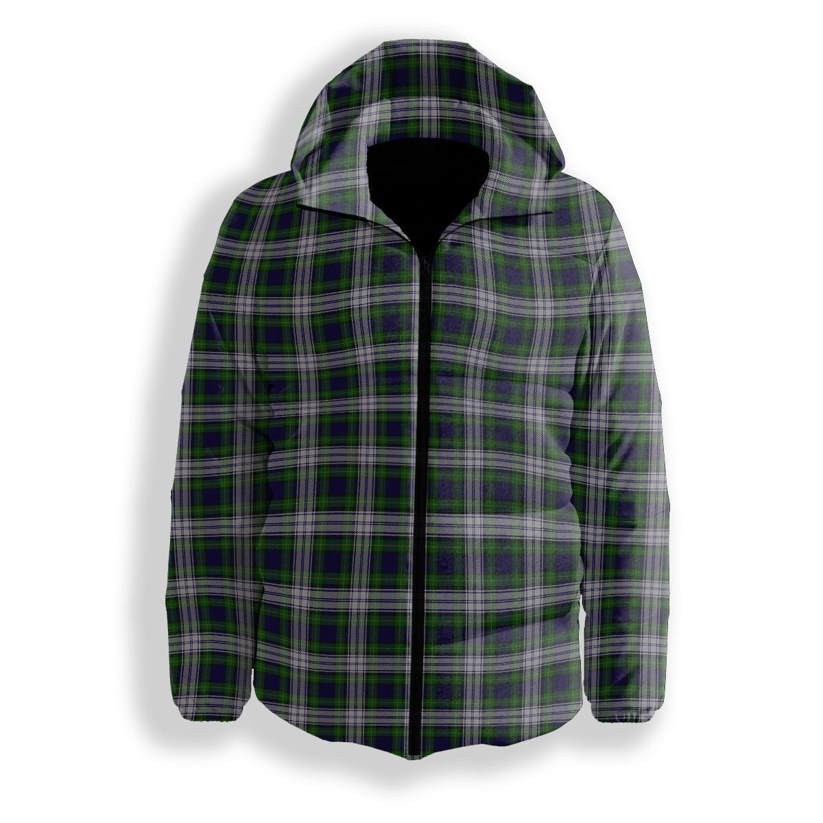 ScotsTee Shop Scottish Gordon Dress 1965 Premium Tartan Down Jacket Winter White Duck Down Plaid