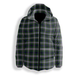 ScotsTee Shop Scottish Gordon Dress 1965 Premium Tartan Down Jacket Winter White Duck Down Plaid