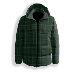 ScotsTee Shop Scottish Stewart Hunting Modern Premium Tartan Down Jacket Winter White Duck Down Plaid