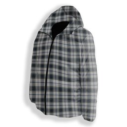ScotsTee Shop Scottish MacTavish of Dunardry Dress Premium Tartan Down Jacket Winter White Duck Down Plaid