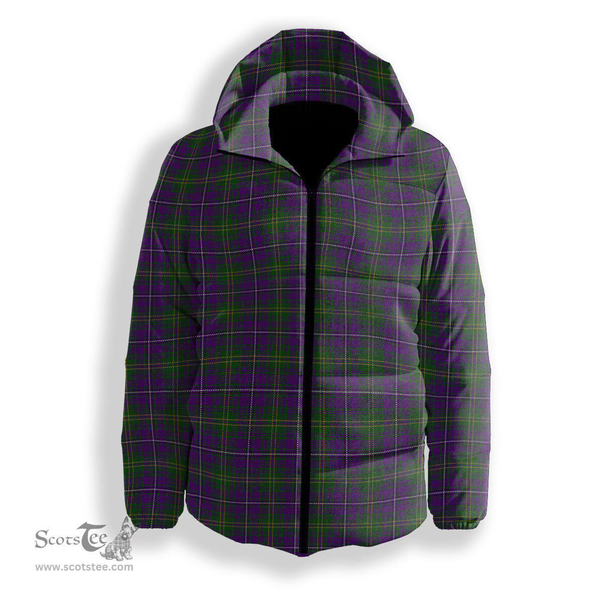 ScotsTee Shop Scottish Hay of Megginch Premium Tartan Down Jacket Winter White Duck Down Plaid