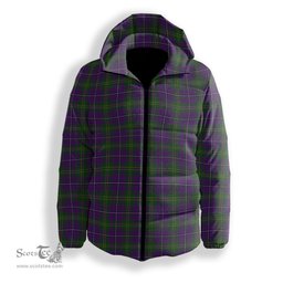 ScotsTee Shop Scottish Hay of Megginch Premium Tartan Down Jacket Winter White Duck Down Plaid