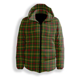 ScotsTee Shop Scottish McMillan Society of Glasgow Premium Tartan Down Jacket Winter White Duck Down Plaid