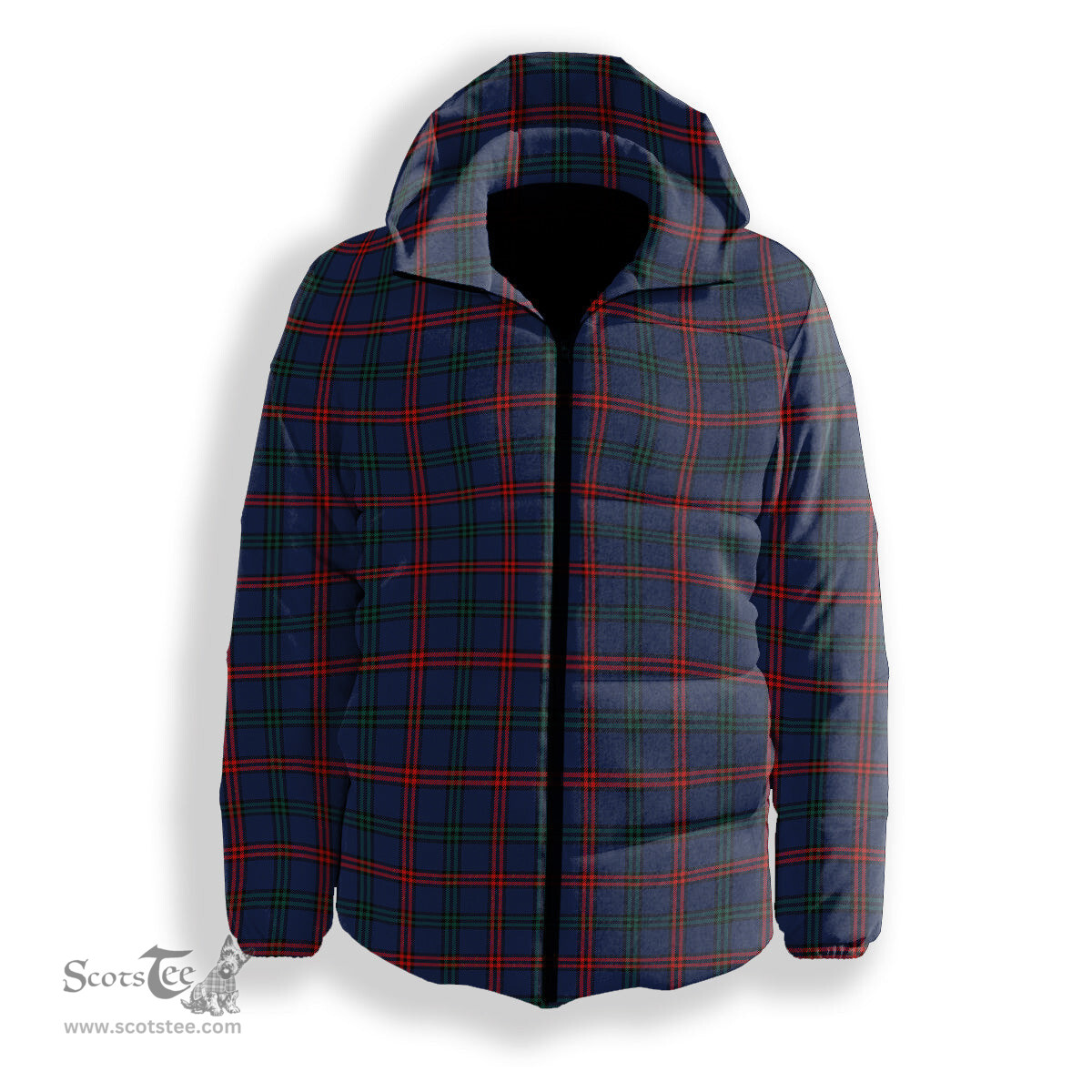 ScotsTee Shop Scottish Montgomery of Ayrshire Modern Premium Tartan Down Jacket Winter White Duck Down Plaid