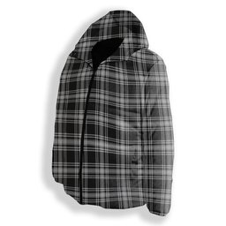 ScotsTee Shop Scottish Menzies Black and White Premium Tartan Down Jacket Winter White Duck Down Plaid