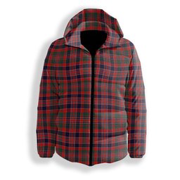 ScotsTee Shop Scottish McDonald of Boisdale Modern Premium Tartan Down Jacket Winter White Duck Down Plaid