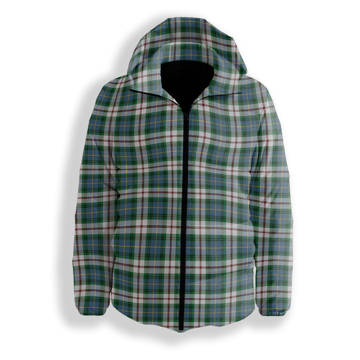 ScotsTee Shop Scottish MacLeod Of Californian Ancient Premium Tartan Down Jacket Winter White Duck Down Plaid