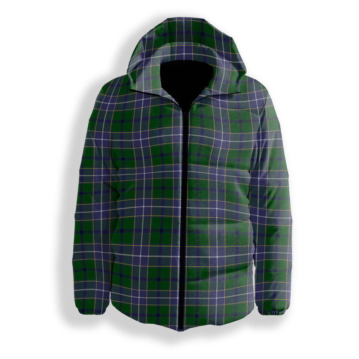 ScotsTee Shop Scottish Wishart Hunting Modern Premium Tartan Down Jacket Winter White Duck Down Plaid