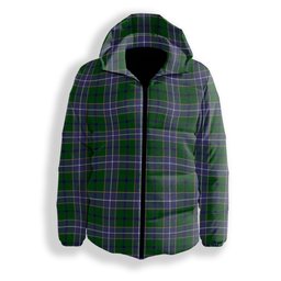 ScotsTee Shop Scottish Wishart Hunting Modern Premium Tartan Down Jacket Winter White Duck Down Plaid
