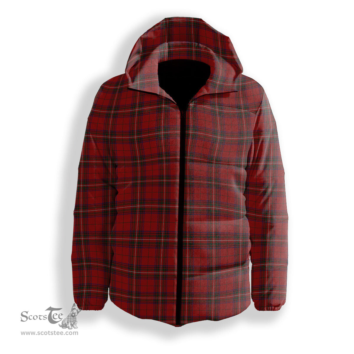 ScotsTee Shop Scottish Stewart of Rothesay 1 Premium Tartan Down Jacket Winter White Duck Down Plaid