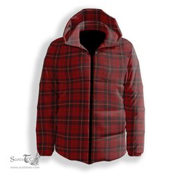 ScotsTee Shop Scottish Stewart of Rothesay 1 Premium Tartan Down Jacket Winter White Duck Down Plaid