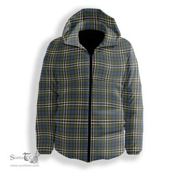 ScotsTee Shop Scottish McDonell of Glengarry Dress Ancient Premium Tartan Down Jacket Winter White Duck Down Plaid