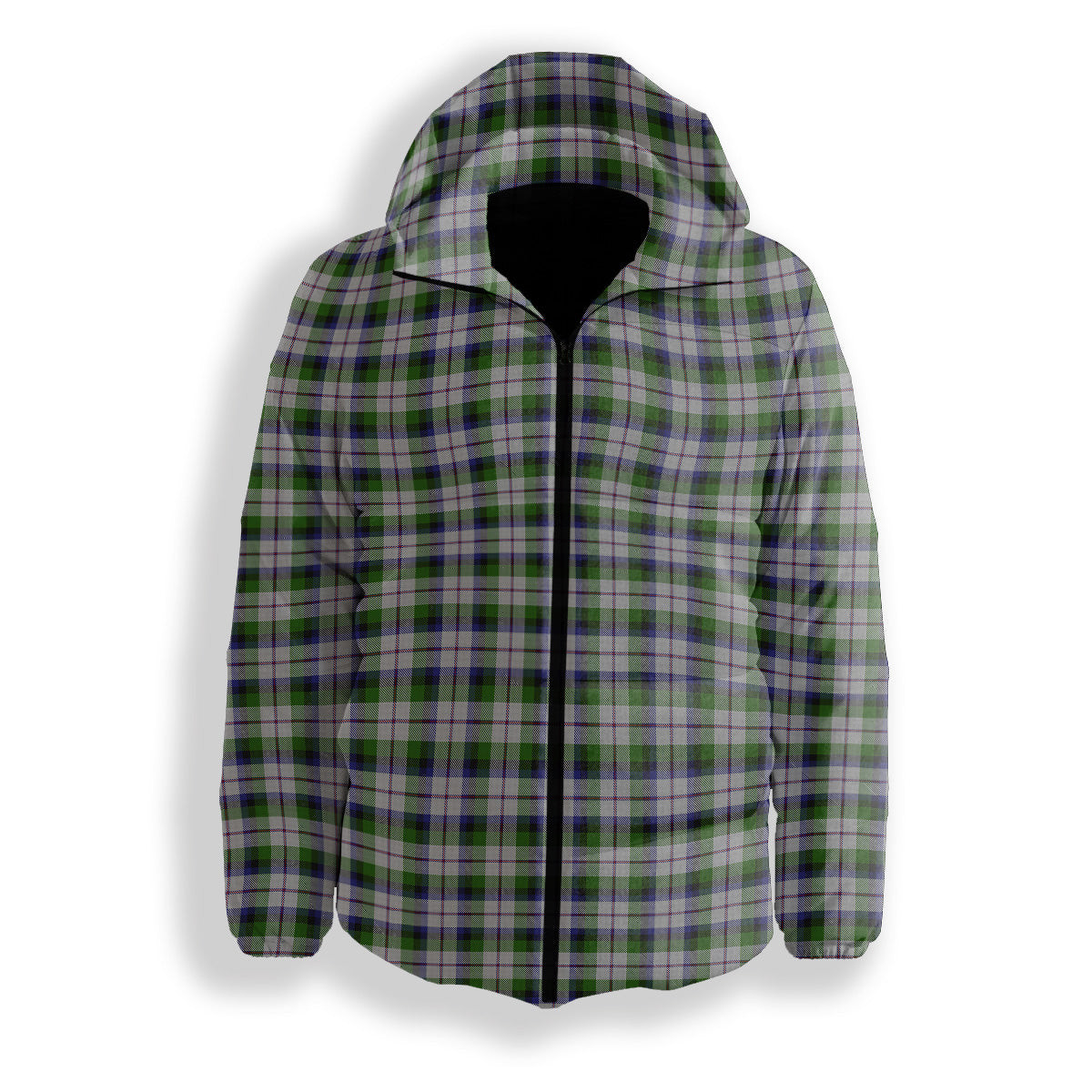 ScotsTee Shop Scottish MacCracken Dress Premium Tartan Down Jacket Winter White Duck Down Plaid