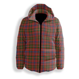 ScotsTee Shop Scottish MacDonald of Glenaladale Ancient Premium Tartan Down Jacket Winter White Duck Down Plaid