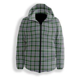ScotsTee Shop Scottish Milne dress green Premium Tartan Down Jacket Winter White Duck Down Plaid