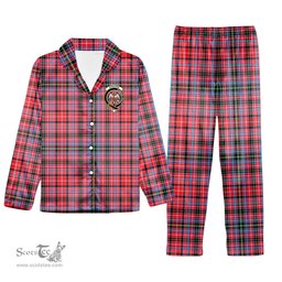 ScotsTee Shop Scottish Straiton Crest Tartan Pajama Satin Velvet Flannel Pajama Set