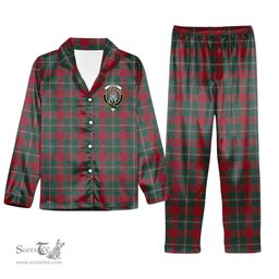 ScotsTee Shop Scottish Strang Modern Crest Tartan Pajama Satin Velvet Flannel Pajama Set