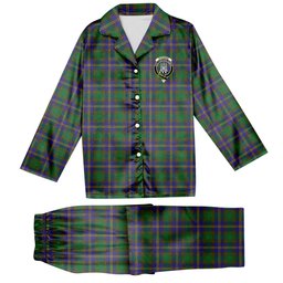 ScotsTee Shop Scottish Strange of Balkaskie SC Crest Tartan Pajama Satin Velvet Flannel Pajama Set