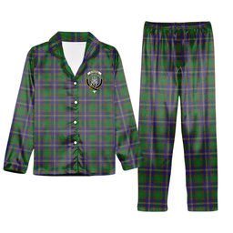 ScotsTee Shop Scottish Strange of Balkaskie SC Crest Tartan Pajama Satin Velvet Flannel Pajama Set