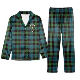 ScotsTee Shop Scottish Stewart Old Ancient Clan Crest Tartan Pajama Satin Velvet Flannel Pajama Set