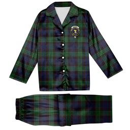 ScotsTee Shop Scottish Stewart Old Crest Tartan Pajama Satin Velvet Flannel Pajama Set